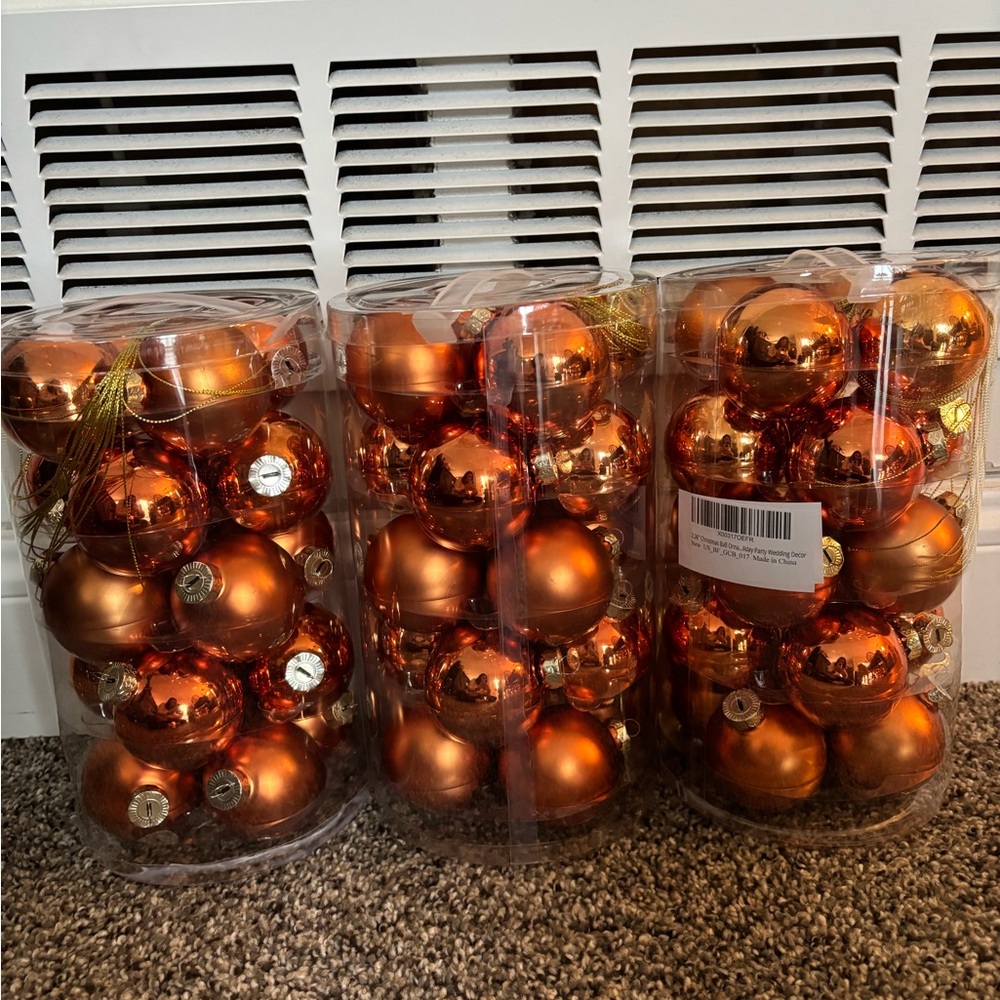 60 Bronze Bulb Ornaments NWT